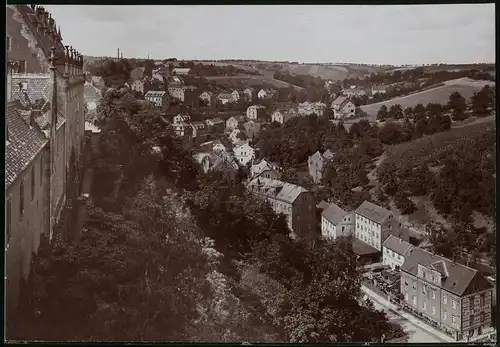 Fotografie Brück & Sohn Meissen, Ansicht Meissen i. Sa., Blick in das Meisatal mit Geschäft Emil Wieland