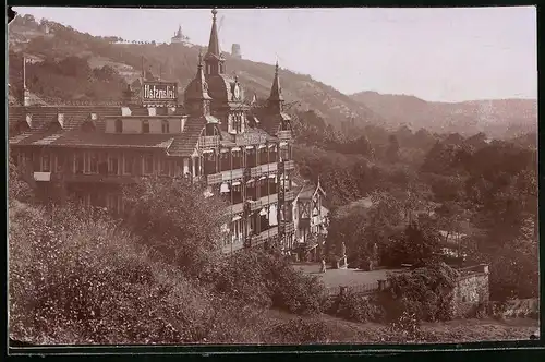 Fotografie Brück & Sohn Meissen, Ansicht Oberlössnitz, Partie an Bilz-Sanatorium, Spiegelverkehrt