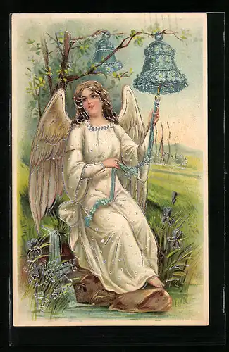 AK Osterengel läutet die Glocke