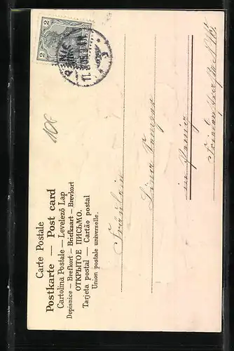 Präge-AK Damen in langen Kleidern zu Pfingsten