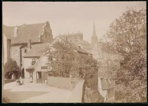 Fotografie Brück & Sohn Meissen, Ansicht Meissen i. Sa., Partie an der Freiheit mit Geschäft Ernstine Kutsche