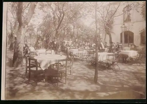 Fotografie Brück & Sohn Meissen, Ansicht Meissen i. Sa., Partie im Garten-Restaurant Rotes Haus