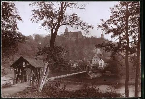 Fotografie Brück & Sohn Meissen, Ansicht Rochsburg, Blick auf den Schwankender Weg nach dem Schloss