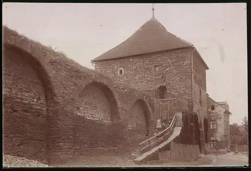 Fotografie Brück & Sohn Meissen, Ansicht Marienberg i. Sa., Partie am Zschopauer Tor und Stadtmauer