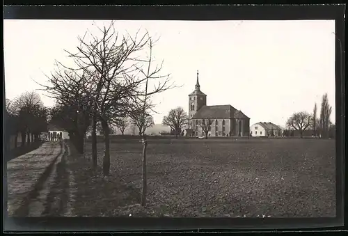 Fotografie Brück & Sohn Meissen, Ansicht Zadel, Weg zum Ort mit Blick zur Kirche