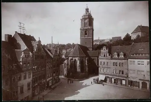 Fotografie Brück & Sohn Meissen, Ansicht Meissen, Frauenkirche, Marktplatz, Ladengeschäft Franz Freyer & Robert Viertel