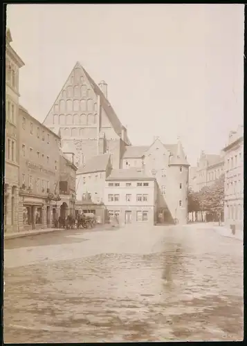 Fotografie Brück & Sohn Meissen, Ansicht Meissen i. Sa., Kleinmarkt mit Franziskaner Kirche & Restaurant Anton Beulig