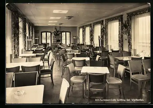 AK Weissenfels, HO-Terrassen-Café Leissling