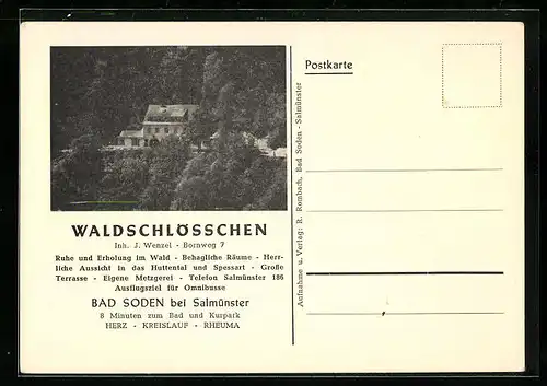 AK Bad Soden bei Salmünster, Hotel Waldschlösschen