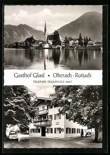 AK Oberach-Rottach, Ortsansicht und Gasthof Glasl
