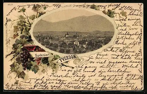 Lithographie Yverdon, Teilansicht, Passeaprtout