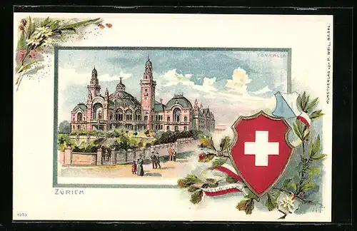 Präge-Lithographie Zürich, Tonhalle, Wappen