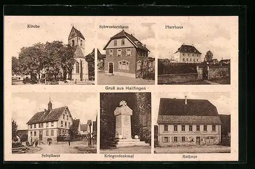 AK Hailfingen, Schwesternhaus, Rathaus, Schule, Kirche