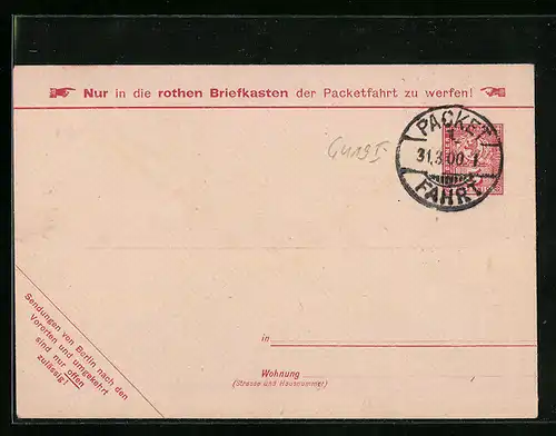 Briefumschlag Stempel Private Stadtpost Berliner Packet Fahrt