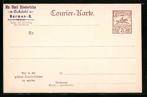 AK Barmen-Elberfeld, Private Stadtpost Courier