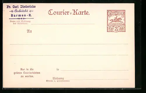 AK Barmen-Elberfeld, Private Stadtpost Courier