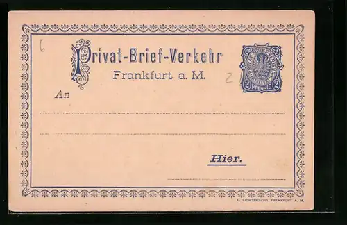 AK Frankfurt a.M., Private Stadtpost, Privat-Brief-Verkehr