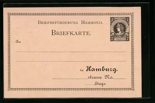 AK Hamburg, Briefbeförderung Hammonia, Private Stadtpost