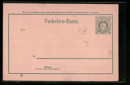 AK Berlin, Private Stadtpost, Berliner Verkehrs-Anstalt