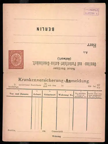 Klapp-AK Berlin, Private Stadtpost, Neue Berliner Omnibus- u. Packetfahrt AG