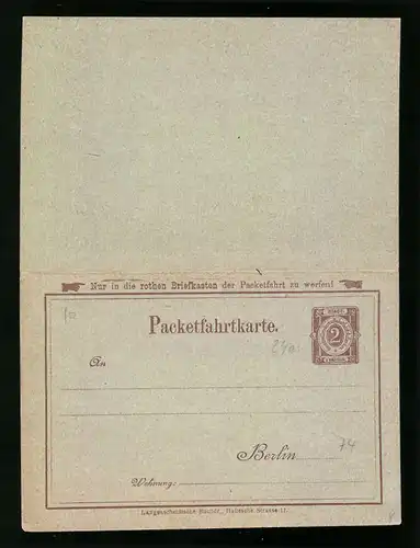 Klapp-AK Berlin, Private Stadtpost, Neue Berliner Omnibus- u. Packetfahrt AG