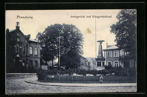 AK Pinneberg, Amtsgericht und Kriegerdenkmal