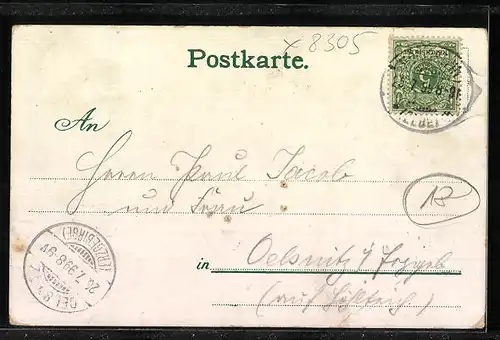 Lithographie Schweizermühle, Gesamtansicht des Ortes