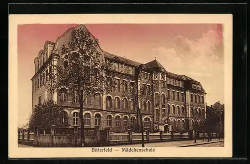 AK Bitterfeld, Ansicht von der Mädchenschule