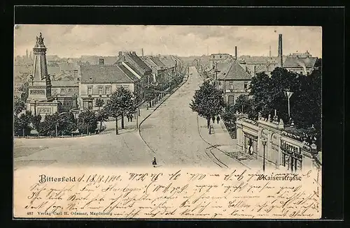AK Bitterfeld, Ansicht der Kaiserstrasse