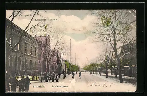 AK Bitterfeld, Lindenstrasse, Kaiserliches Postamt, Amtsgericht