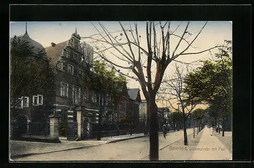 AK Bitterfeld, Lindenstrasse mit Post