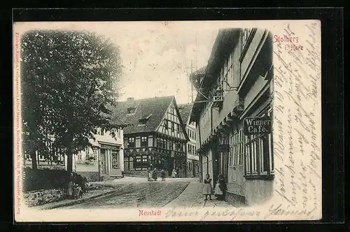 AK Stolberg / Harz, Wiener Cafe in der Neustadtstrasse