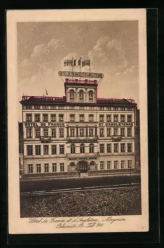 AK Mainz, Hotel de France et d`Angleterre, Rheinstrasse 89