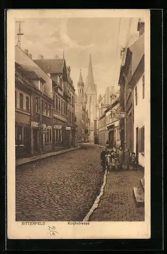 AK Bitterfeld, Ansicht der Kirchstrasse