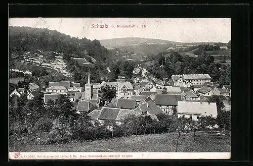 AK Schaala b. Rudolstadt, Totalansicht aus der Vogelschau