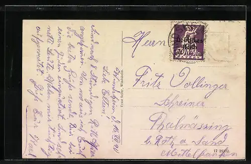 AK Windsheim, Totalansicht mit Kirche