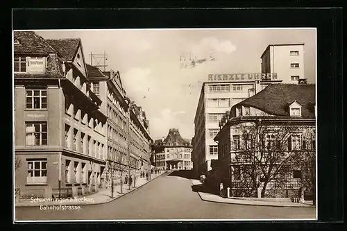 AK Schwenningen a. Neckar, Blick in die Bahnhofstrasse