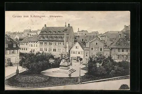 AK Kitzingen, Königsplatz aus der Vogelschau