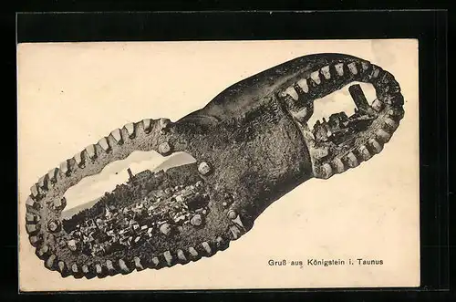 AK Königstein i. Taunus, Ortsansicht mit Ruine