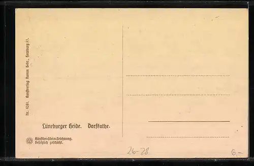 Steindruck-AK Dorfkate in der Lüneburger Heide