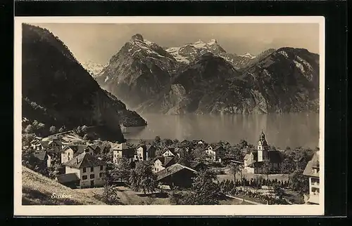 AK Sisikon, Teilansicht mit Bergen