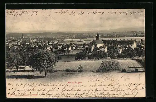 AK Kreuzlingen, Teilansicht mit Kirche