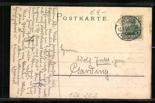 Künstler-AK Carl Biese: Kappeln, Ortsansicht mit Strasse am Hafen