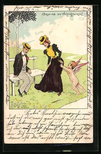 Künstler-AK Hans Starcke: Amor und die Schüchternen!