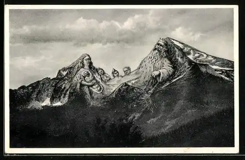 AK Berchtesgaden, Watzmann-Sage, Berge mit Gesicht, Berggesichter