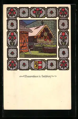 Künstler-AK Salzburg, Bauernhaus