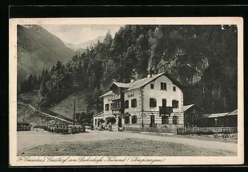 AK Krimml /Oberpinzgau, Gasthof F. Geissler am Bahnhofe
