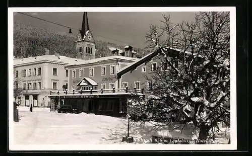 AK Radstadt, Hotel Post im Schnee