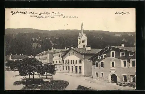 AK Radstadt, Hauptplatz mit Geschäft