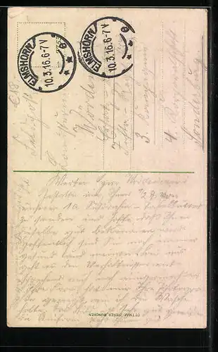 AK Elmshorn, Ortspartie, Schwalbe bringt einen Brief